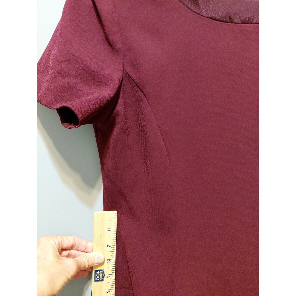 Talbots Womens Size 12 Maroon Formal Coquette Minimalist Dress Shoulder Pads - Picture 15 of 16